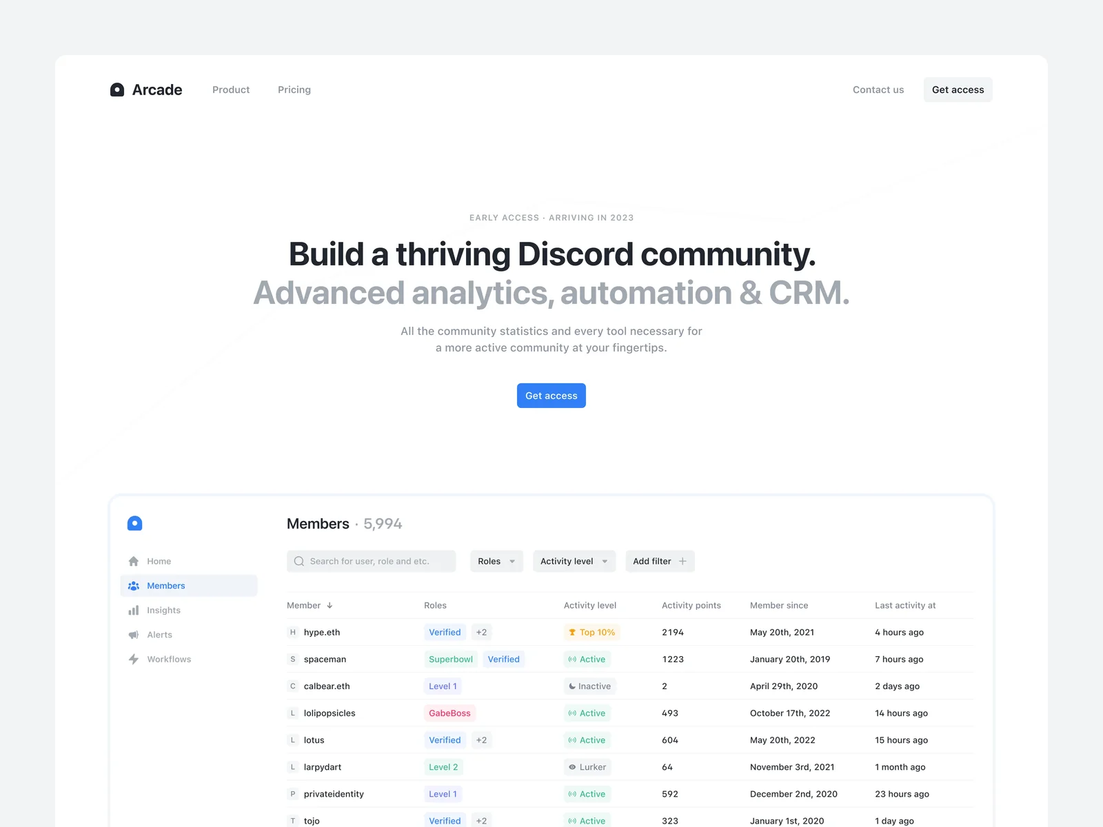 Landing page