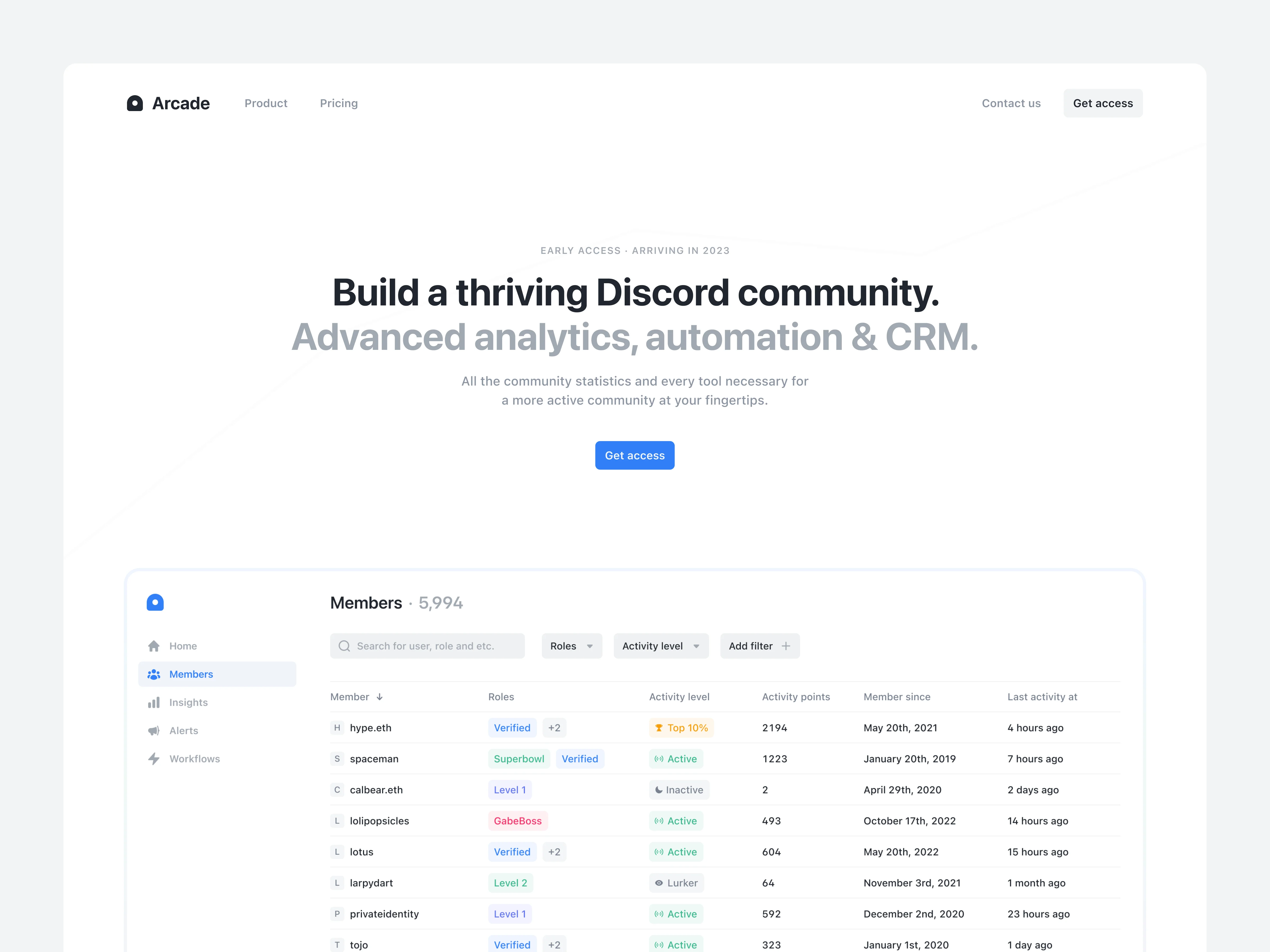 Landing page