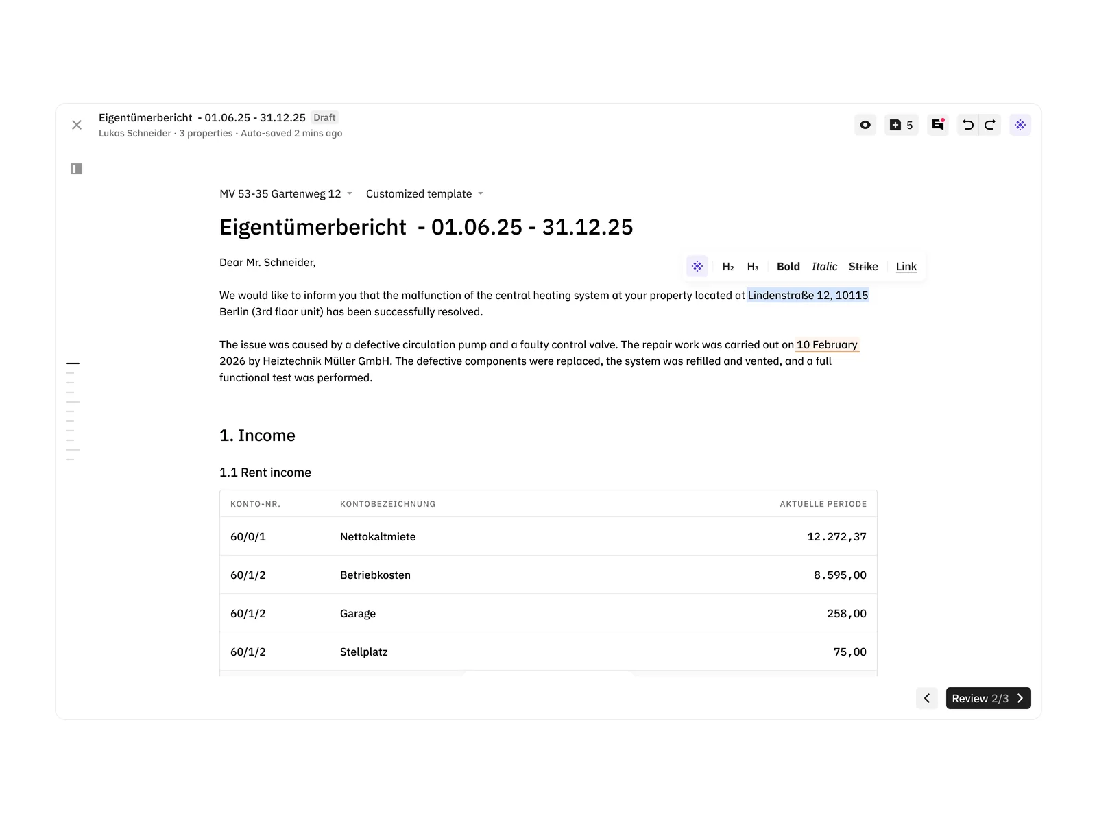 Compose document