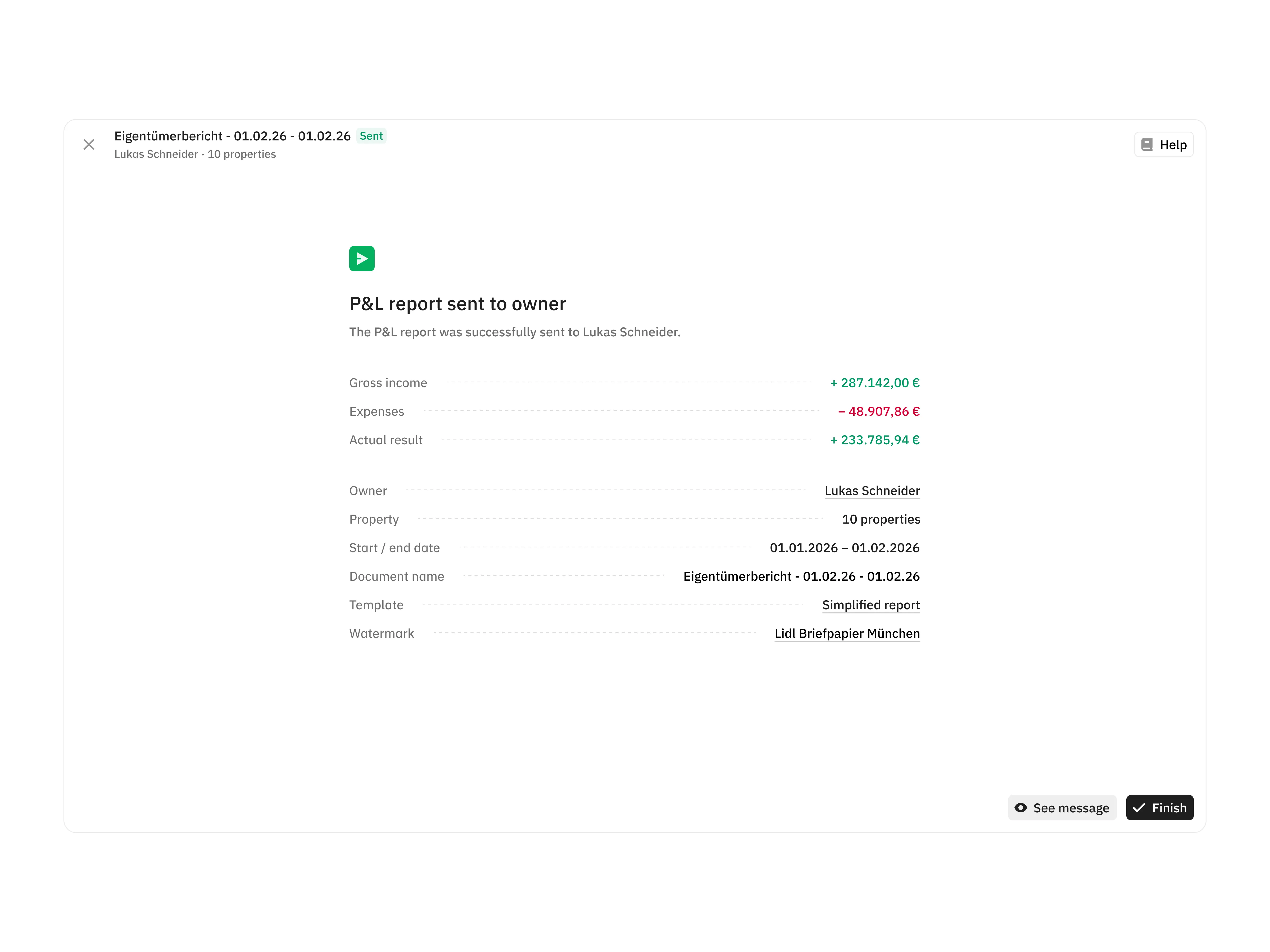 Sent document