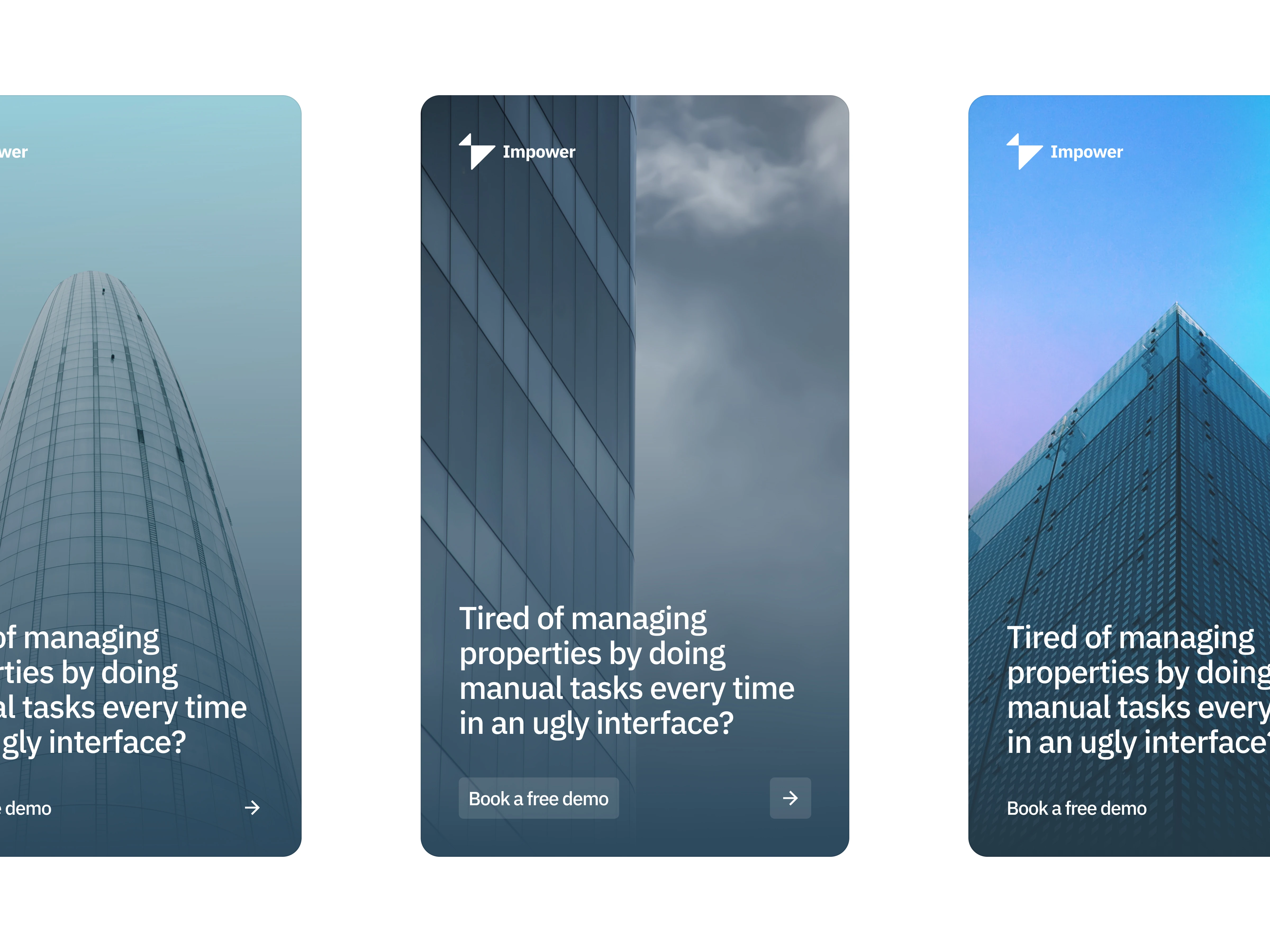 Impower — marketing posts on mobile
