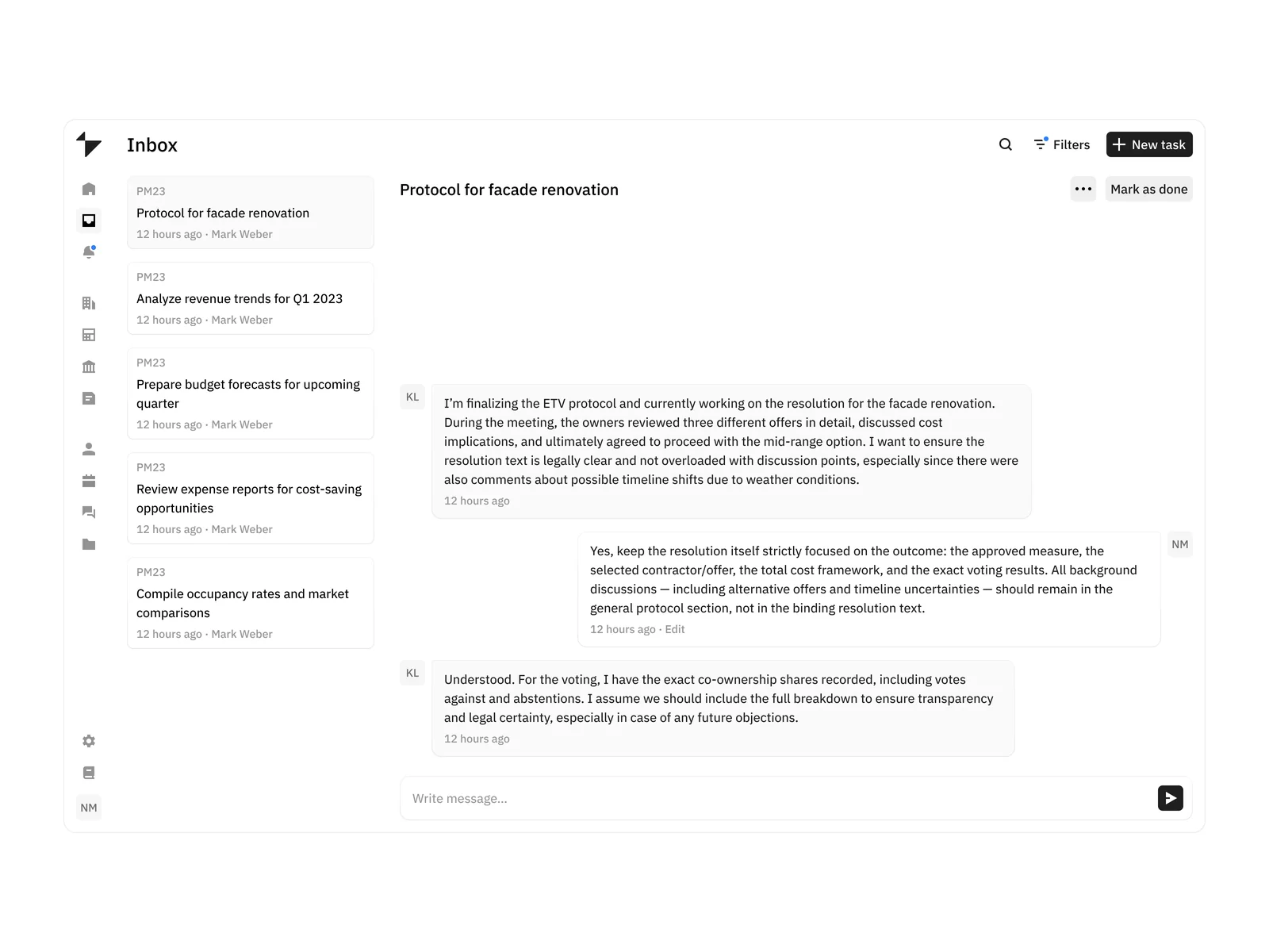 Ticket conversation