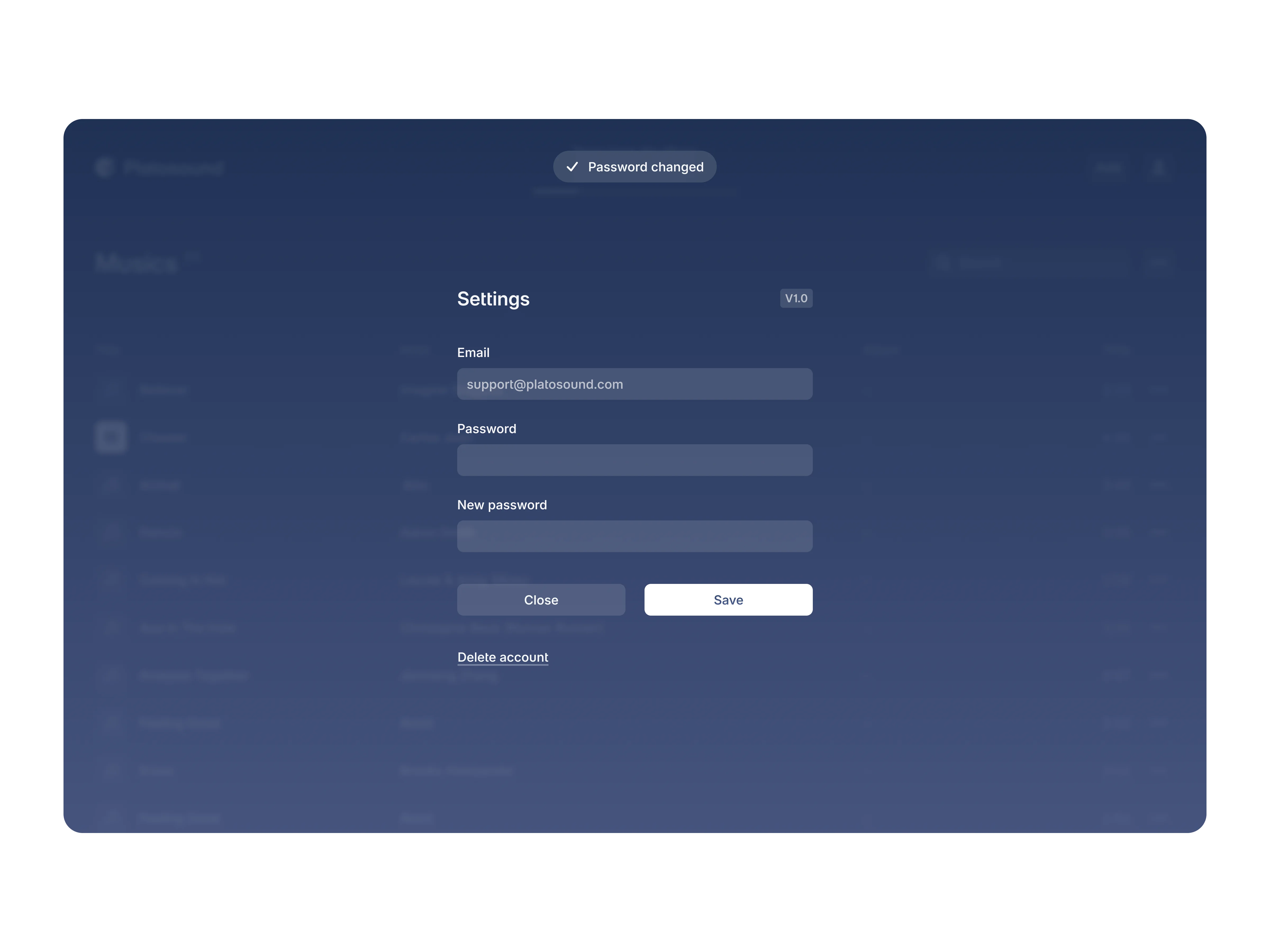Platosound settings